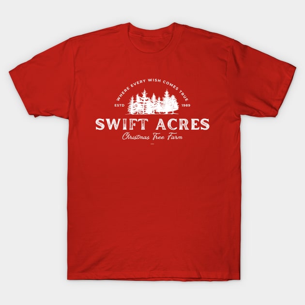 Swift Acres Christmas Tree Farm Shirt - White T-Shirt by MusiMochi